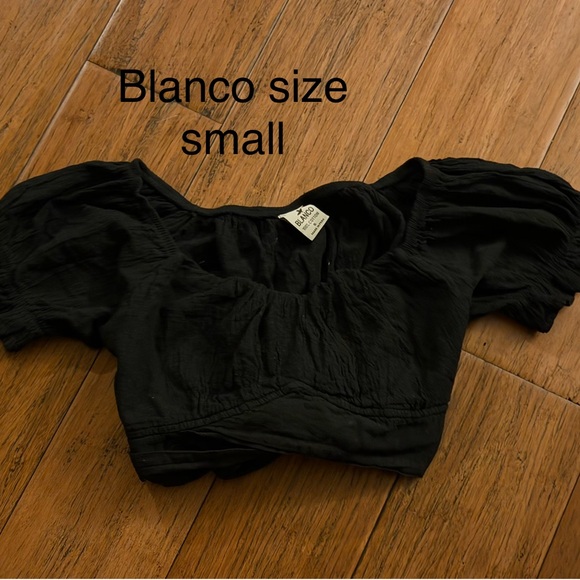 Blanco Tops - Women’s wrap around tie Black Top